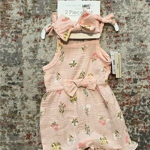 Catherine Malandrino Pink Floral Romper Set
